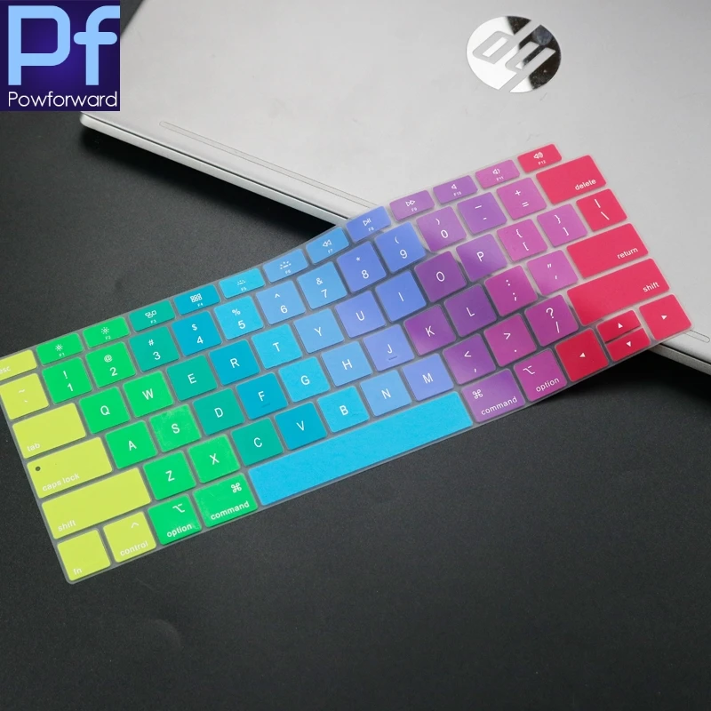 rainbow Силиконовый чехол для клавиатуры MacBook Air 13 дюймов релиз A1932 Touch ID водонепроницаемый пыленепроницаемый защитный чехол - Цвет: rainbow