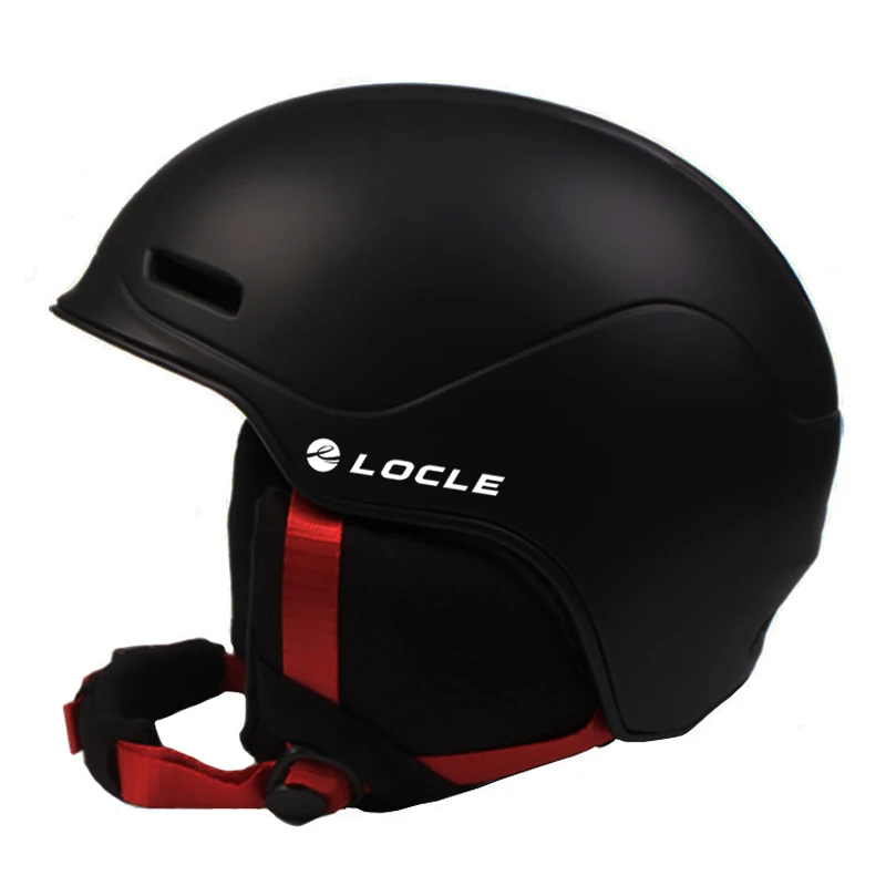 Профессиональный лыжный шлем LOCLE PC+ EPS CE сертификация безопасности лыжный шлем снег, катание на коньках шлем для сноубордистов скейтбордистов - Цвет: Черный