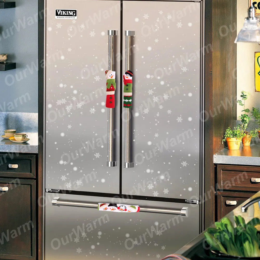 OurWarm Новогодняя ручка холодильника, покрывает рождественскую микроволновую печь для посудомоечной машины, дверная ручка, крышка, рождественские украшения для дома