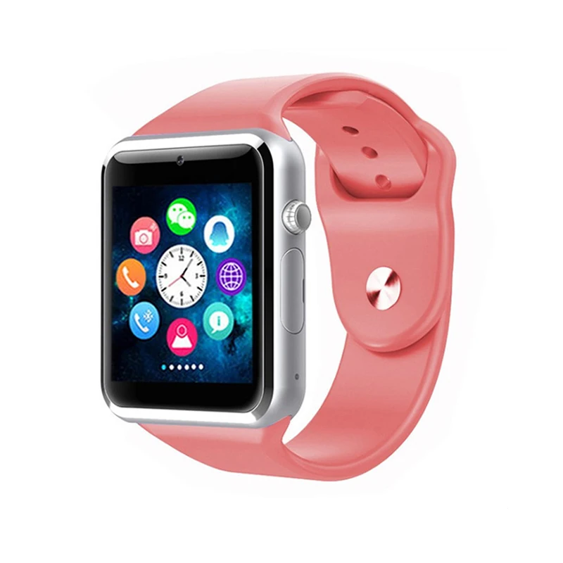 Pink Спортивные Наручные Часы Bluetooth A1, Bluetooth, умные часы для мужчин, поддерживает sim-карту, если камера, музыкальные умные часы для женщин и детей, PK Dz09 Iwo 8 - Цвет: Pink