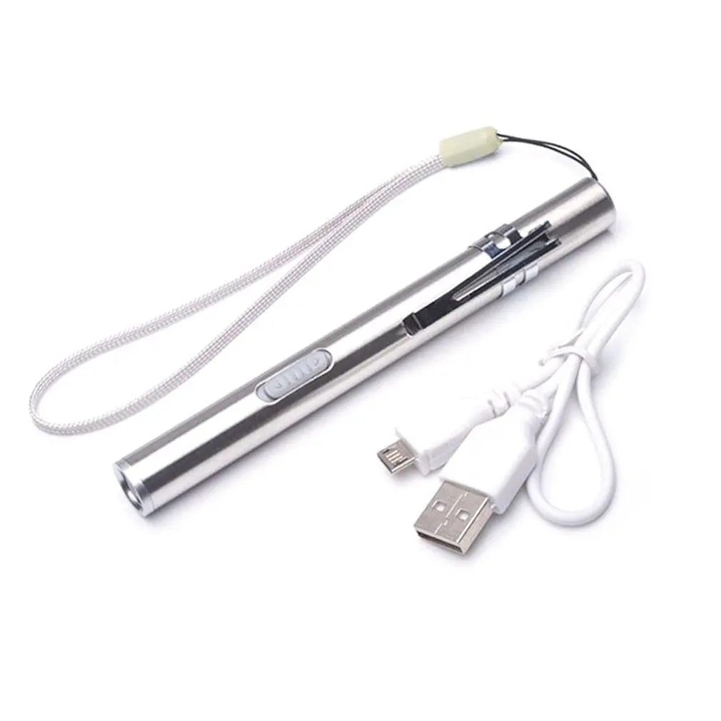 Multi-Function Usb Charging Light Mini Flashlight Medical Yellow Light White Led Flashlight Outdoor Camping Handy Flashlight