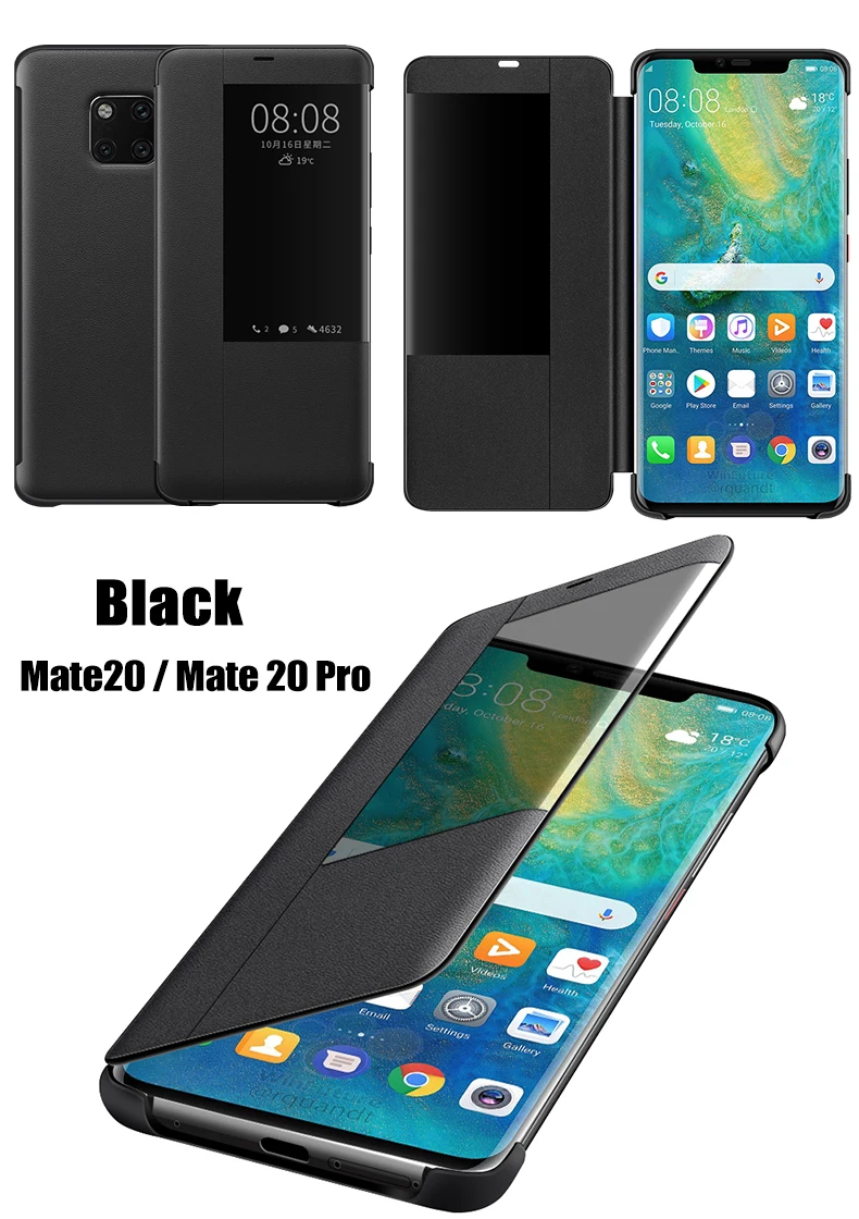 Flip Cover Leather Phone Case Huawei Mate 20 Lite Pro X 20Pro 20lite 20X Mate20Pro Mate20X Mate20lite Mate10 Case Smart View phone case leather phone case phone protector cover