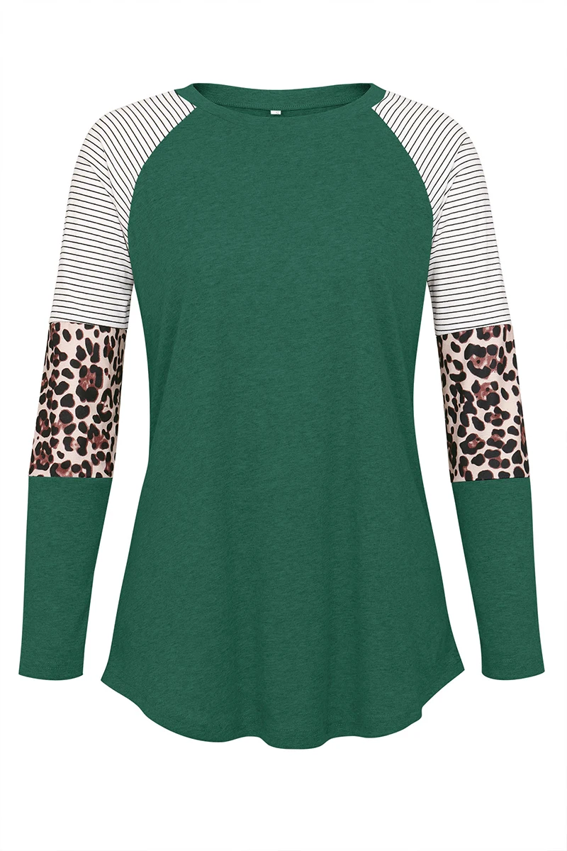 Leopard Casual Women T-shirt 2020 New Loose O-neck t shirt Women Long Sleeve Tee Top Fashion Ladies Female Outwear Women Shirts (3)