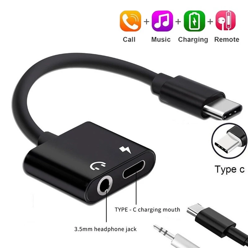

Type c Adapter Cable 3.5mm Earphone Charging Adaptador for Huawei P30 Mate 30 pro Samusng Note 10 Oneplus 7 pro Tipo C Splitter