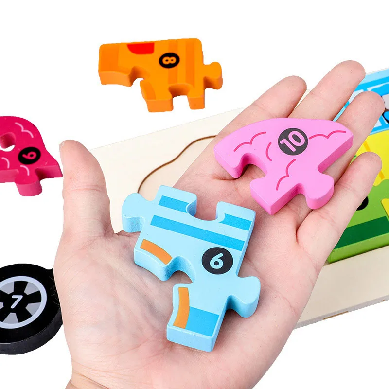 Трехмерные красочные деревянные животные пазл с транспортом развивающие игрушки развивающая детская игрушка детское начальное обучение игровые Игрушки