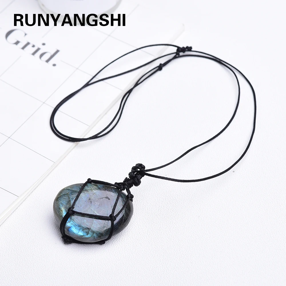 Runyangshi 1 шт. натуральный кристалл оригинальный камень кулон лабрадор Войлок