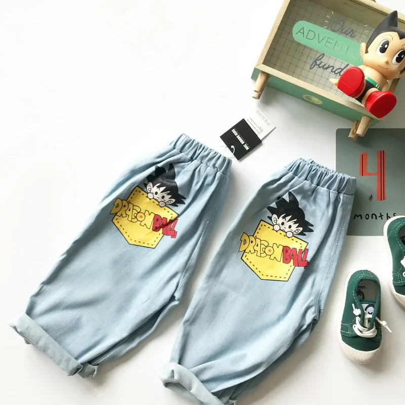 Tonytaobaby/осень-зима, новые детские джинсы милые хлопковые повседневные штаны с героями мультфильмов штаны-шаровары детские штаны