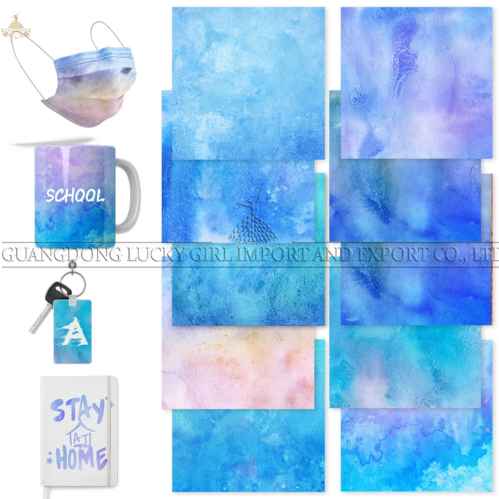 Lucky Goddness Infusible Transfer Ink Sheet Watercolor Sublimation Ink Transfer Paper Transfer Vinyl for Press T-Shirts 12*12 In Heat Transfer Vinyl