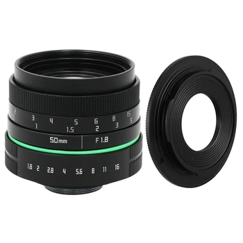 

Camera Lens 50mm F1.8 APS-C CCTV TV Movie Lens + C-M43 Adapter Ring for OLYMPUS/Panasonic Mini SLR Camera