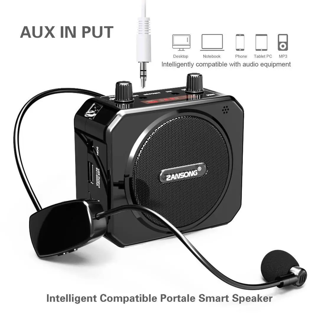 Портативный голосовой усилитель Bluetooth UHF беспроводной мегафон с микрофоном и