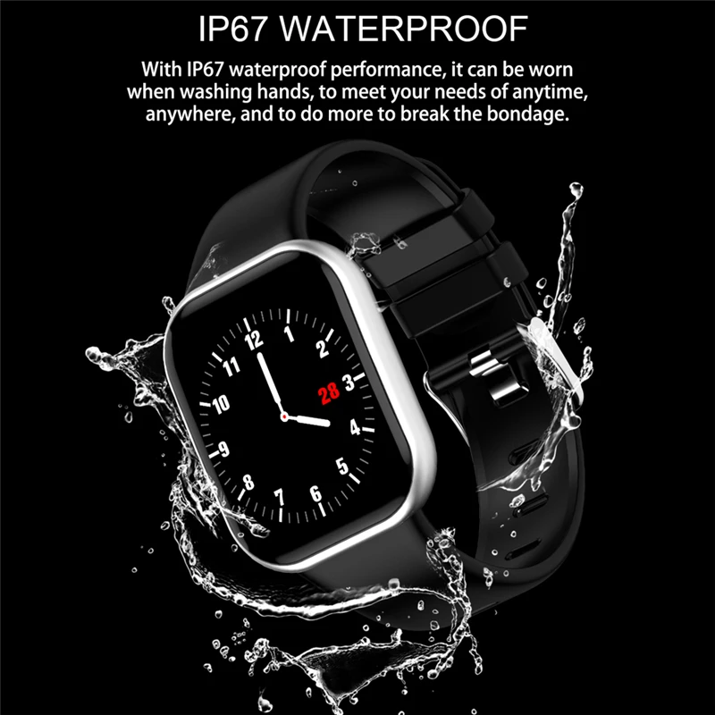 ESEED X16 smart watch для мужчин IP67 водонепроницаемый полный сенсорный экран длительным временем ожидания сердечного ритма крови Давление Смарт-часы с мониторингом