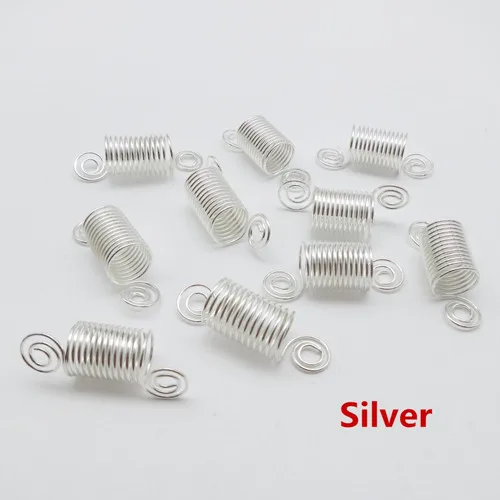 Silver 10 шт./партия Смешанные Серебряные золотистые/серебряные волосы оплетка дредлок бусины манжеты зажимы оплетка спираль около 10,5 мм отверстие - Цвет: Silver