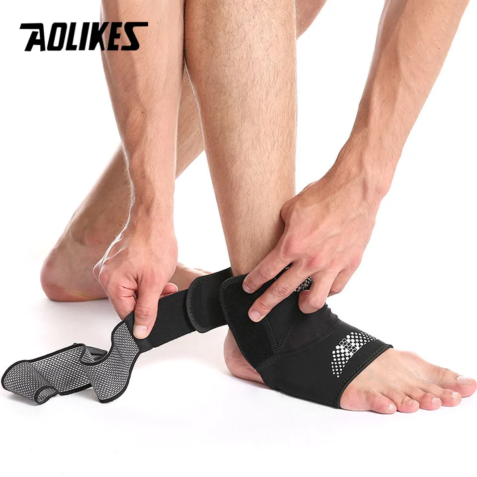 AOLIKES один L/XL спортивный фиксатор для голеностопа протектор компрессионная Лодыжка Поддержка колодки эластичный нейлоновый ремешок брекет для футбола баскетбола