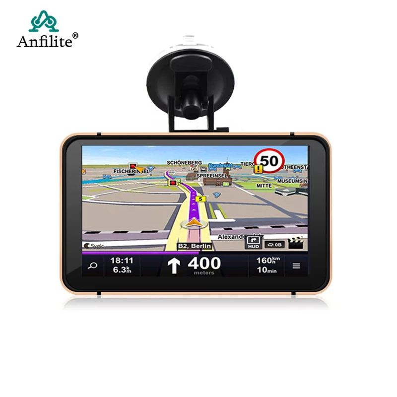 Автомобильный видеорегистратор Anfilite 7 дюймов Gps Navigattoin с бесплатными картами MTK8127