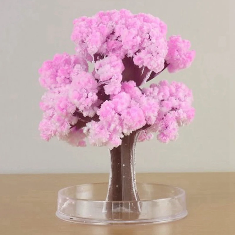 

1pc Japan Pink Magic Growing Christmas Tree Crystal Paper Tree Decor Science Toy New Year's Cherry Blossom Christmas Kids Toys