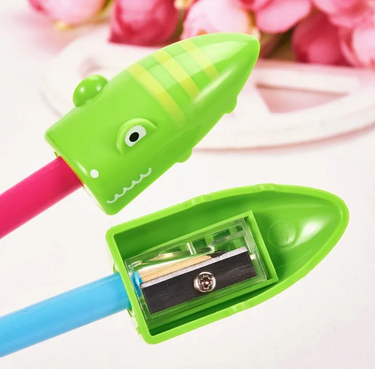 1 шт., милая точилка для карандашей Kawaii С мультяшным крокодилом и животным, мини-точилка с одним отверстием для детей, школьные принадлежности