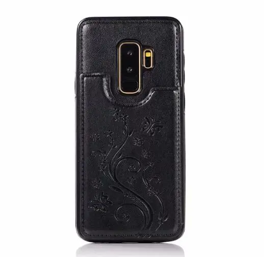 Чехол-кошелек для samsung galaxy note 9, 8, s10, s9, s8 plus, s10e, s7 edge, чехол, открытка с изображениями цветов, кожаный держатель, чехол для телефона, fundas - Цвет: wallet phone case