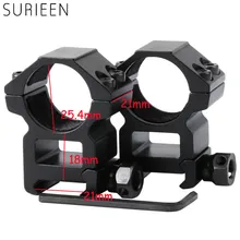 Тактический 1 пара прицелов 25,4 мм " высокопрофильные лазерные кольца 21 мм Picatinny Weaver Rail Scope Mount Охотничьи аксессуары