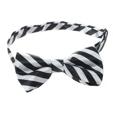 Модная новинка мужской галстук-бабочка Свадебный галстук черный+ белый в полоску