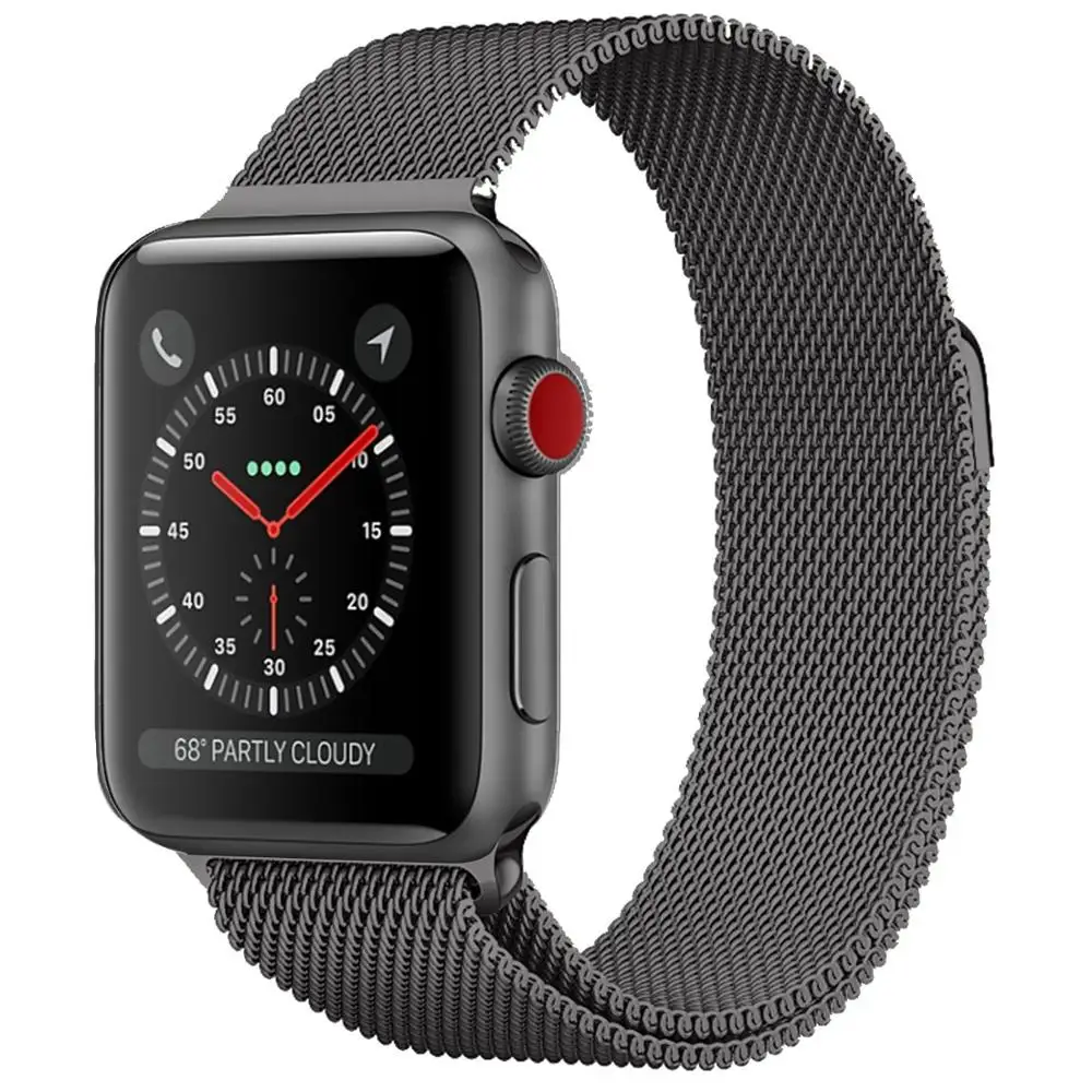 Серый Ремешок для наручных часов Apple Watch 4 в 1/2/3 ремешок для часов, Миланская петля, нержавеющая сталь, 42 мм, 38 мм, версия браслет ремешок для наручных часов iwatch серии 40 мм 44 мм - Цвет ремешка: Серый