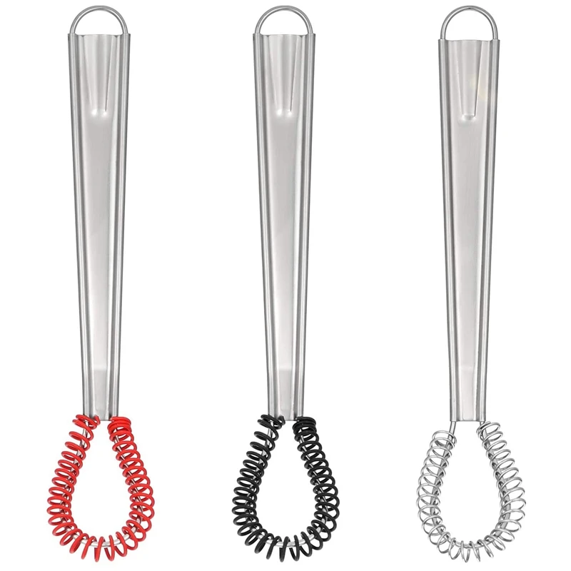3 Pack Stainless Steel Mini Egg Whisk Handheld Milk Frother Foamer Foaming Creamy Coffee Mixer Spring Sauce Blender | Дом и сад