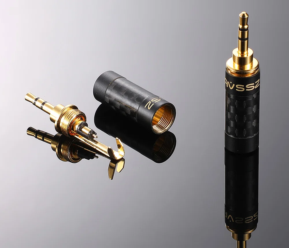 AVSSZ Carbon Fiber 3.5mm Jack Stereo Headphone Plug - Straight/Angle, 3/4/5 Poles, DIY Repair & Replacement (2.5mm, 4.4mm) Description Image.This Product Can Be Found With The Tag Names Computer Cables Connecting, Computer Peripherals, PC Hardware Cables Adapters, Straight angle plug