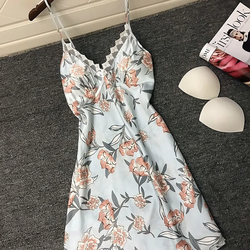Ночная рубашка la robe du soir, сексуальная женская кружевная ночная рубашка с открытой спиной, соблазнительная ночная рубашка с тонким принтом, ночная рубашка для дома