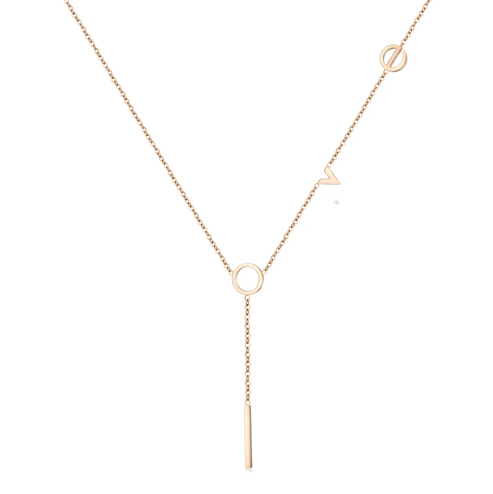 

Fashion Necklace 2019 Women Luxury Rose Gold Pendant Choker Chain Suspension Long Necklace Jewelry Accessories on the Neck 19002