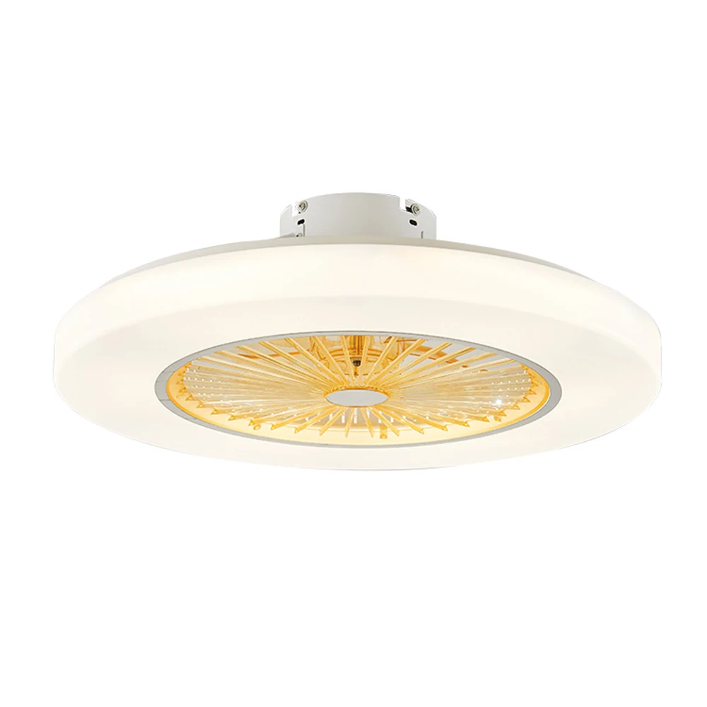 yellow 220V Светодиодный светильник для потолочных вентиляторов с дистанционным управлением и затемнением, невидимые листья, 58 см, современный светильник для украшения дома, приложение для управления - Цвет лезвия: yellow 220V