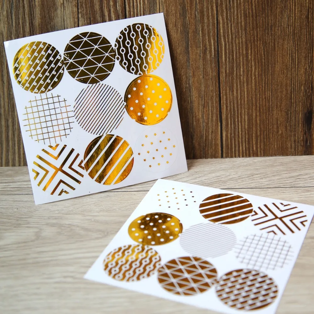 20 Sheets Decorative Gold Circle Envelope Seals Stickers/ Gift Boxes Stickers Label Stickers