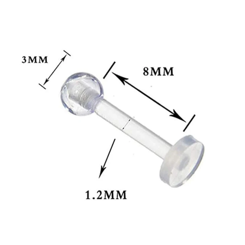 10/6Pcs Clear Transparent Invisible Piercing Lip Rings Cartilage Tragus Ear Soft Sexy Helix Piercing Body Jewelry