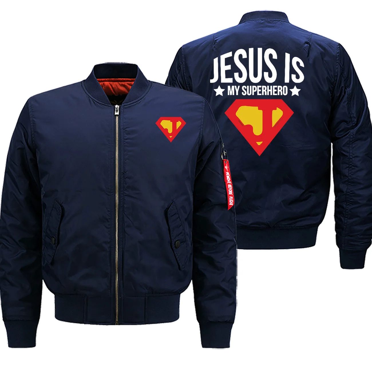 Jesus Is My Superhero зима Новинка Горячая Распродажа мотоциклетные теплые куртки Мужская хип-хоп мода бомбер военная куртка Толстая куртка - Цвет: dark blue6