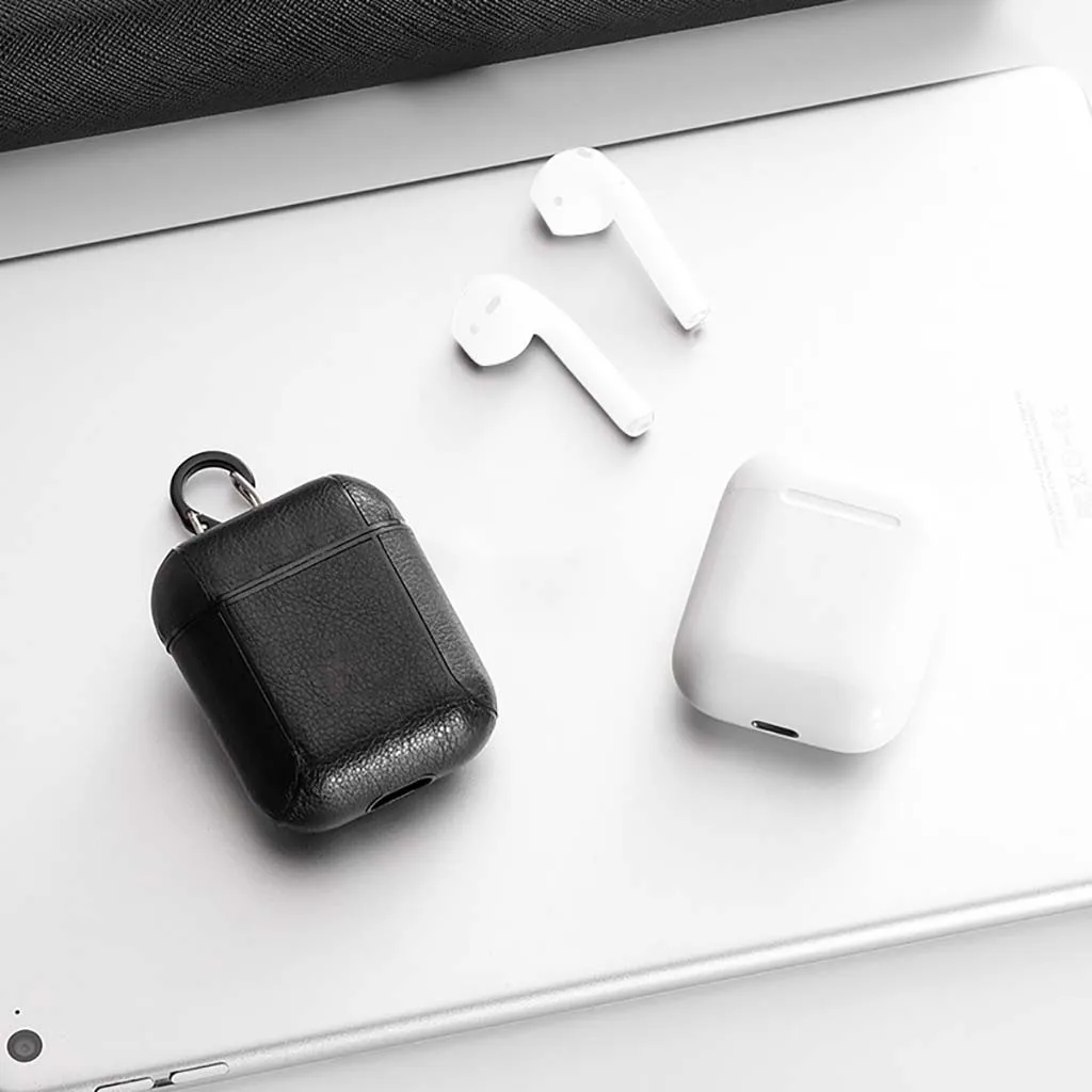 Для AirPods кожаный чехол для зарядного устройства защитный чехол с карабином защита от пыли спортивные наушники сумка для хранения