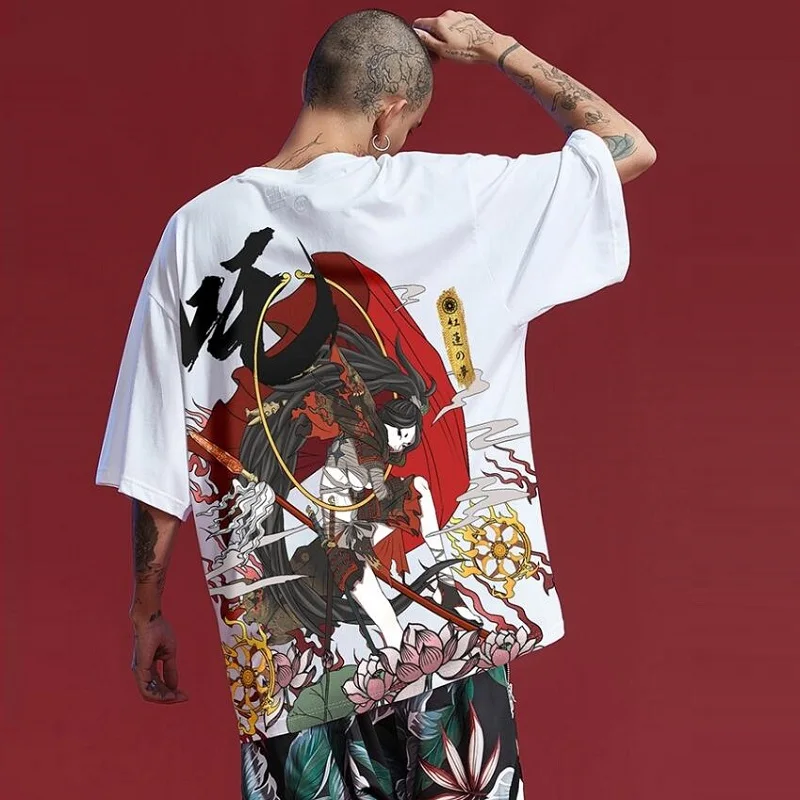 

Online Chinese Store Tee Tops National Asian Clothes Harajuku Kimono Streetwear T-Shirt Hip Hop Summer 2021 Japanese Top V2140