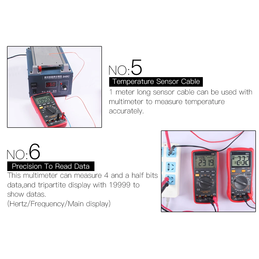 Easy Operate Measuring Multifunction Stable Home LCD Display Digital Multimeter Voltage Current Automatic Ammeter High Accuracy