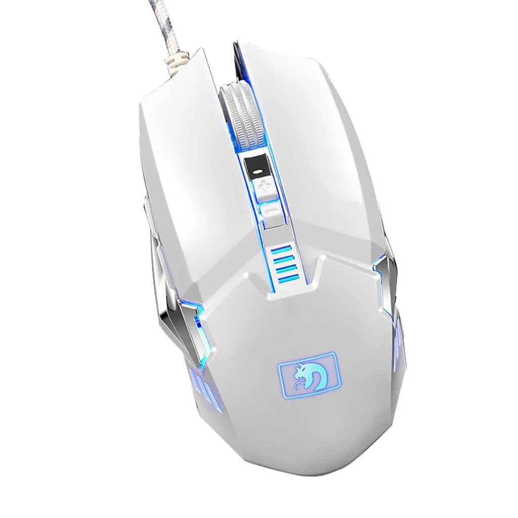 OMESHIN подходит для M312 2400 точек/дюйм Профессиональный 6-ключ макро программирования светодиодный Мышь линия механические подсветка игровой коврик для мыши - Цвет: Белый