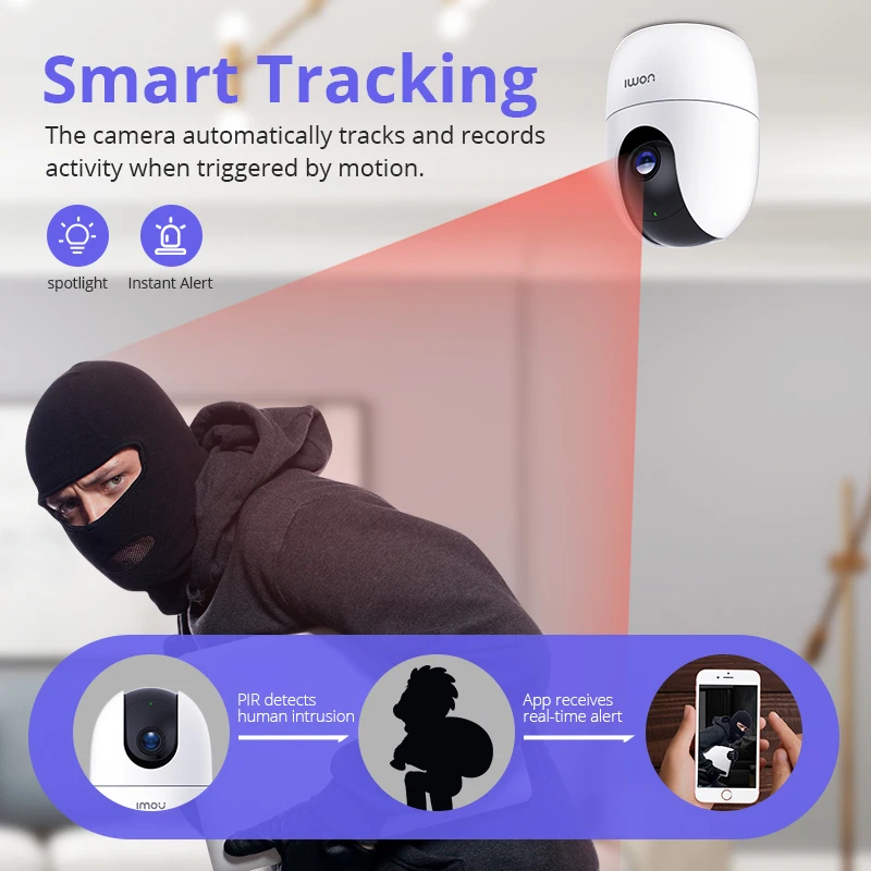 Dahua Imou Baby Monitor Camera отправляет мгновенные оповещения всякий раз когда ребенок