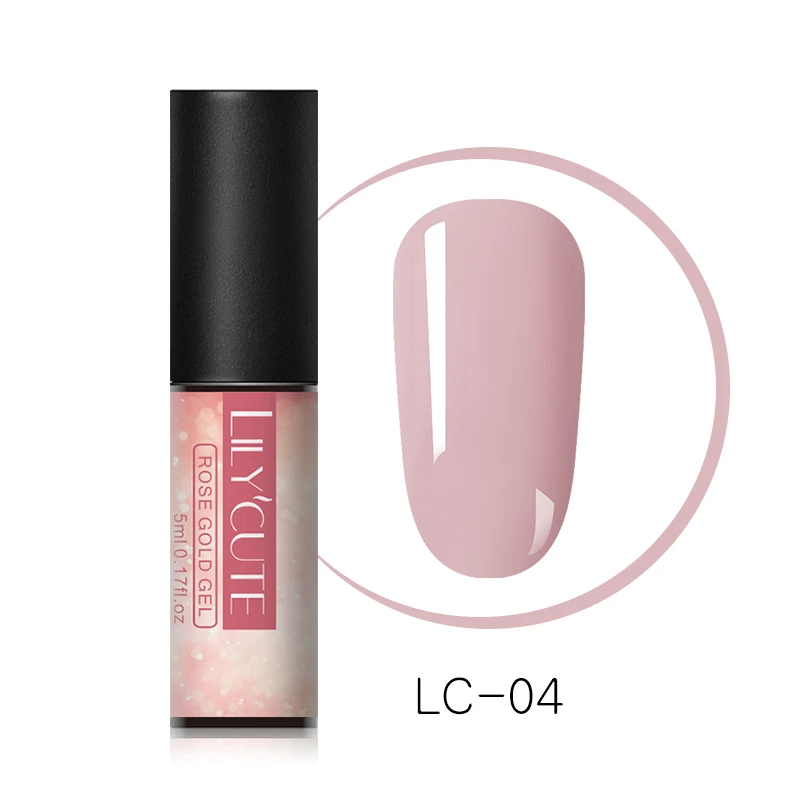 rose gold 04 LILYCUTE 5 мл голографический Блестящий Гель-лак для ногтей черные блестки кошачий глаз УФ-Гель-лак лазерный гель для ногтей впитывающийся УФ-гель для дизайна ногтей - Цвет: rose gold 04