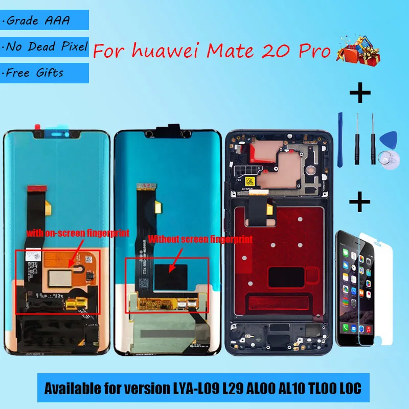 ЖК экран в сборе с передним сенсорным стеклом для HUAWEI Mate 20 Pro LYA L09 L29 AL10 L0C