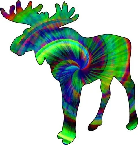 Для Tie Dye Bull Moose виниловая наклейка природа бампер наклейка идеальный Мейн Funky Moose подарок