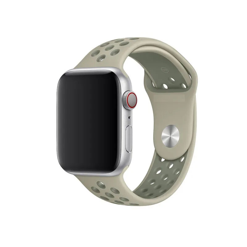 Спортивный силиконовый браслет для Apple Watch Band 38 мм 40 мм мягкий резиновый ремешок браслет 42 мм 44 мм для iwatch 5 series 1/2/3/4/5 - Цвет ремешка: spruce fog