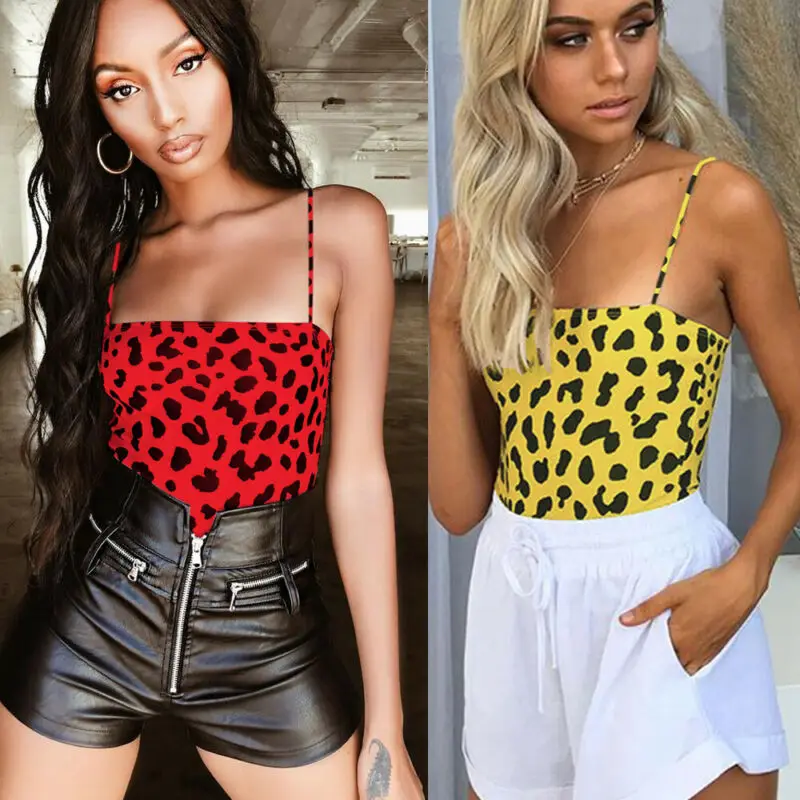 Sexy Ladies Bodycon Leotard Print Bodysuit Jumpsuit One-piece Clubwear Tops Women Sleeveless Strap Romper Hot | Женская одежда