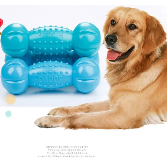 

Big Dog water floating sound making dumbbell tpr toy golden retriever Labrador pet toy factory direct supply