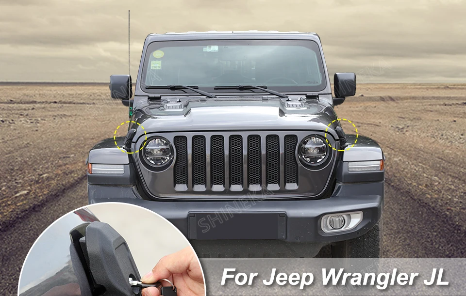 Замок капота для Jeep Wrangler JL Автомобильный Замок двигателя защелка капота с ключом замок комплект аксессуаров для Jeep Wrangler JL