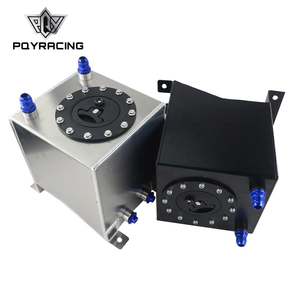 2.5 Gallon Polished Aluminum Fuel Cell Gas Tank Lightweight Racing Drift Fuel Cell Tank Level Sender Silver