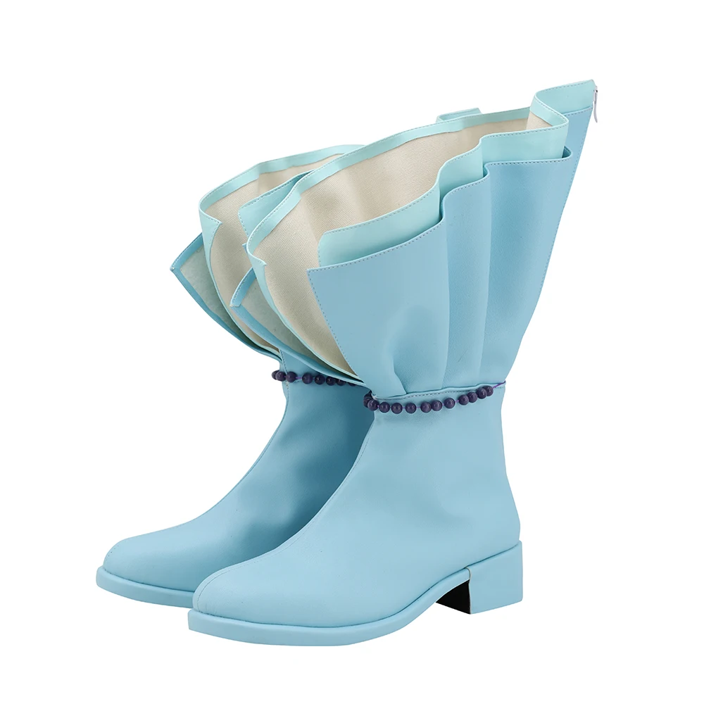 Mermaid Melody Hanon Hosho Cosplay Boots Light Blue Shoes Custom Made Any Size (4)