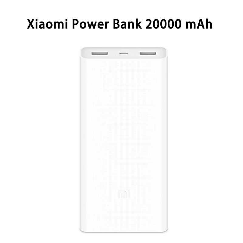 Внешний аккумулятор Xiaomi, 20000 мА/ч, 2C, внешний аккумулятор, портативная зарядка, двойной USB QC3.0Mi, 20000 мА/ч, внешний аккумулятор, зарядное устройство для телефона - Цвет: Mi 20000 mAh