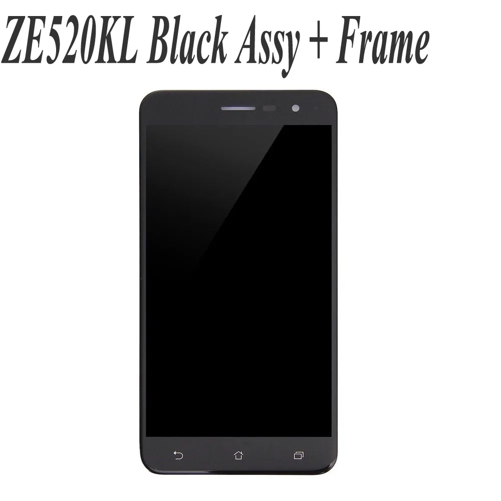 Без битых пикселей 5,2 ''для ASUS Zenfone 3 ZE520kl ЖК-дисплей Z017D Z017DA Z017DB ZE 520KL сенсорный экран дигитайзер Замена+ инструмент - Цвет: Black Assembly Frame