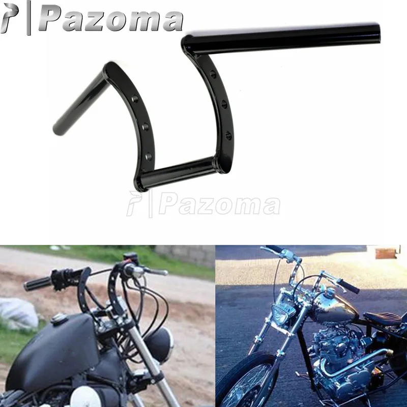 Pazoma Moto Black Drag 1 "Z Bar Moto Pullback 25Mm Manubrio Per Harley Custom Chopper Bobber Manubrio