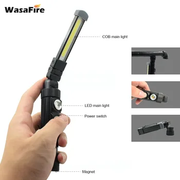 

5pcs/lot COB LED Tactical Flashlight Work Light 5 Modes USB Rechargeable Lanterna Magnet Foldable Torch Lamp For Camping Hunting
